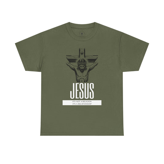 Unisex Heavy Cotton Tee - "It's Not a Religion, It's a Relationship" Graphic Tee