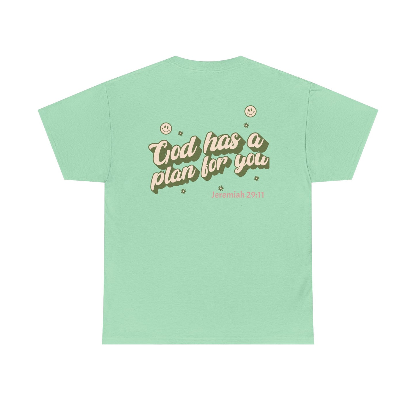 Inspirational Unisex Heavy Cotton Tee – "God Has A Plan For You"
