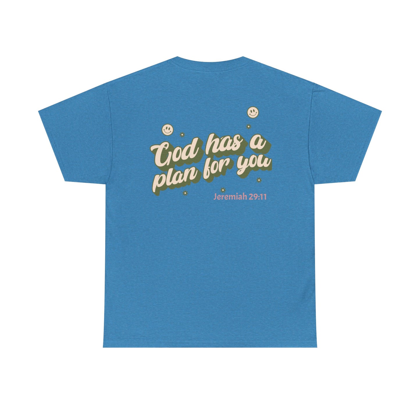 Inspirational Unisex Heavy Cotton Tee – "God Has A Plan For You"