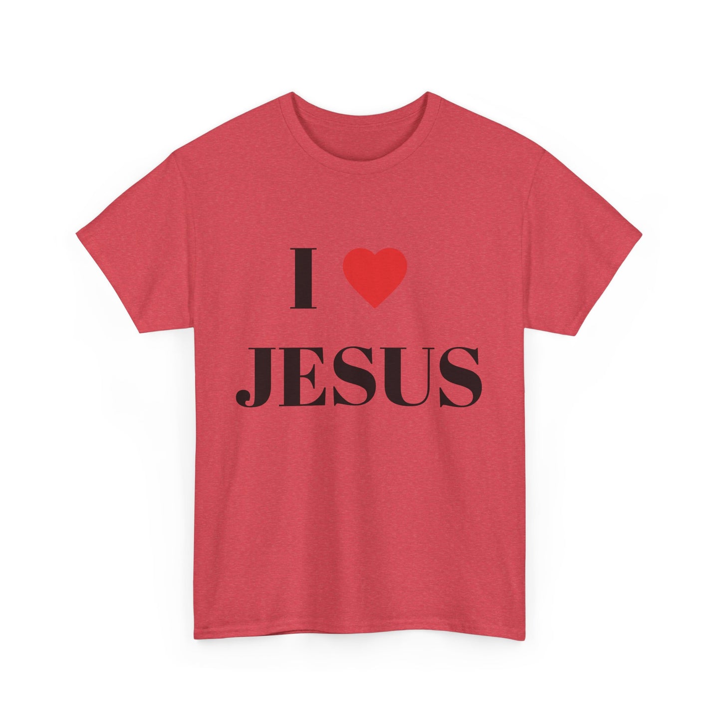 I ❤️ JESUS Unisex Heavy Cotton Tee - Comfortable Faith-Based T-Shirt