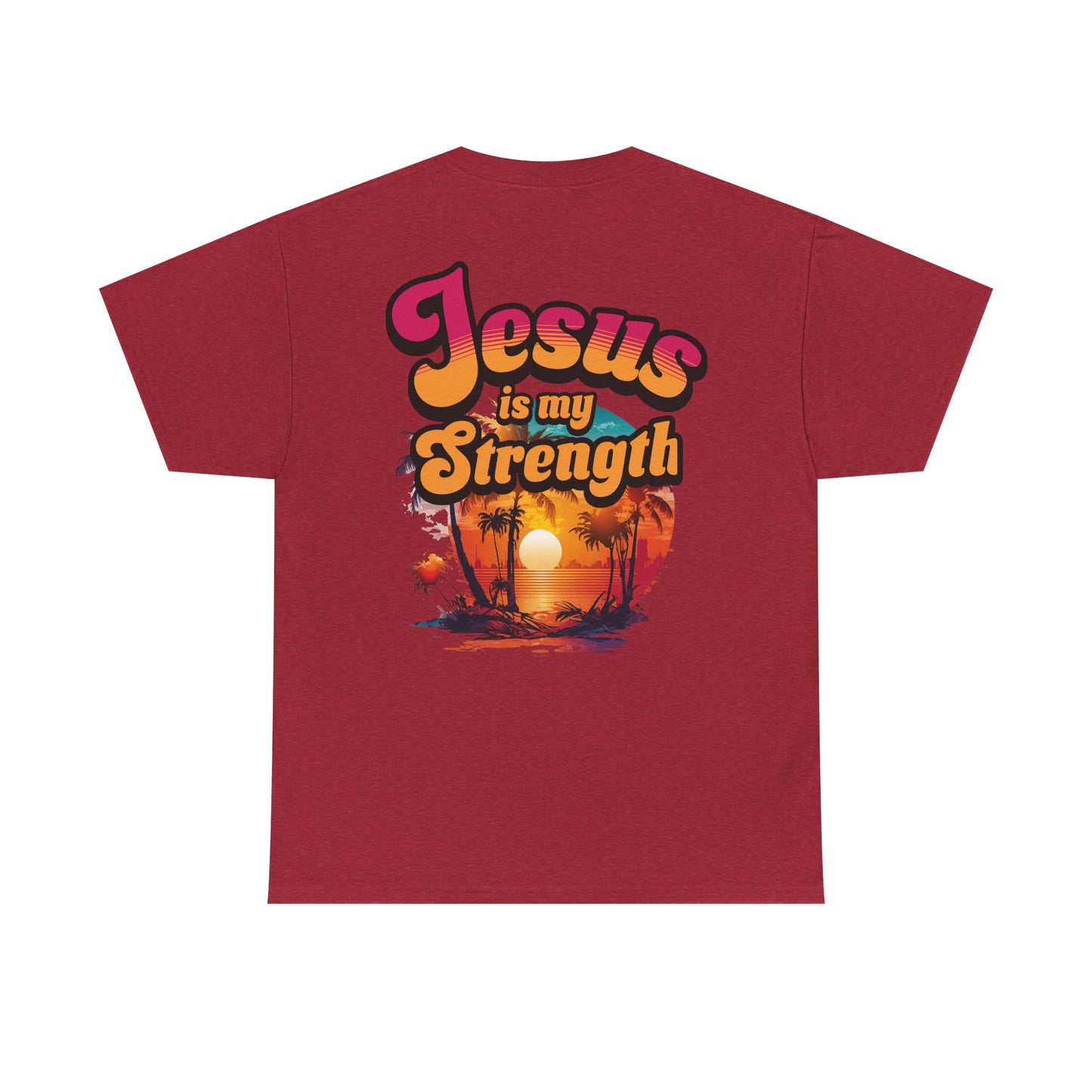 Inspirational Unisex Heavy Cotton Tee - 'Jesus is my Strength' Graphic