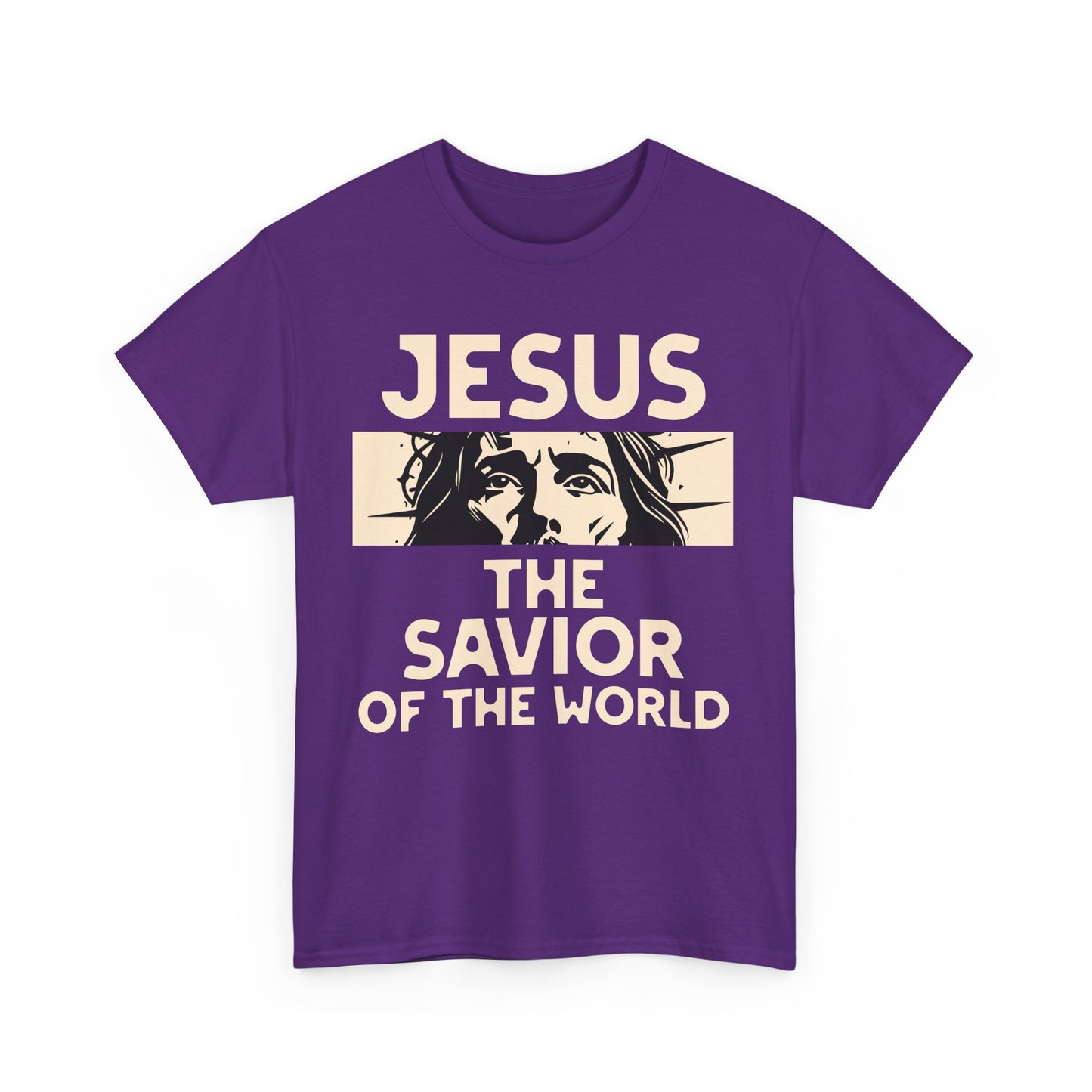 Jesus Savior of the World Unisex Heavy Cotton Tee - Inspirational Christian Graphic T-Shirt