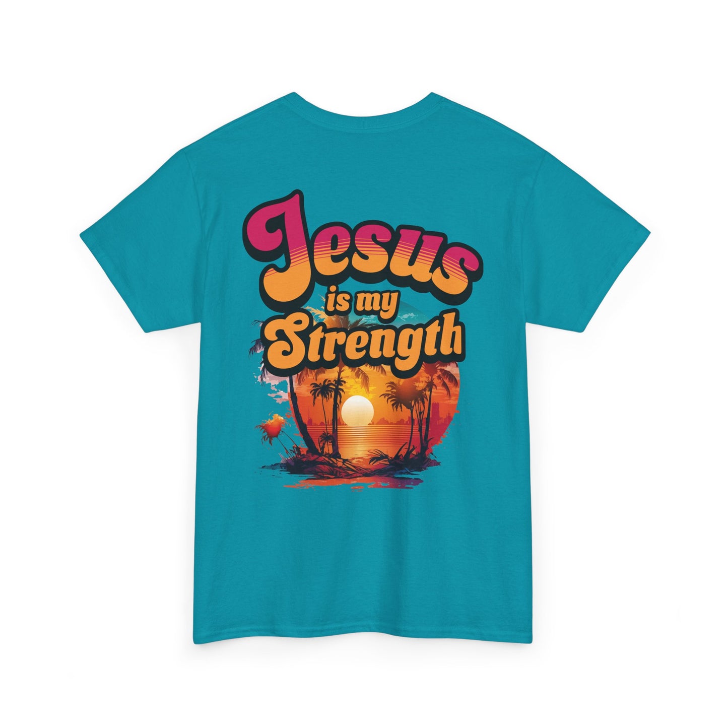 Inspirational Unisex Heavy Cotton Tee - 'Jesus is my Strength' Graphic