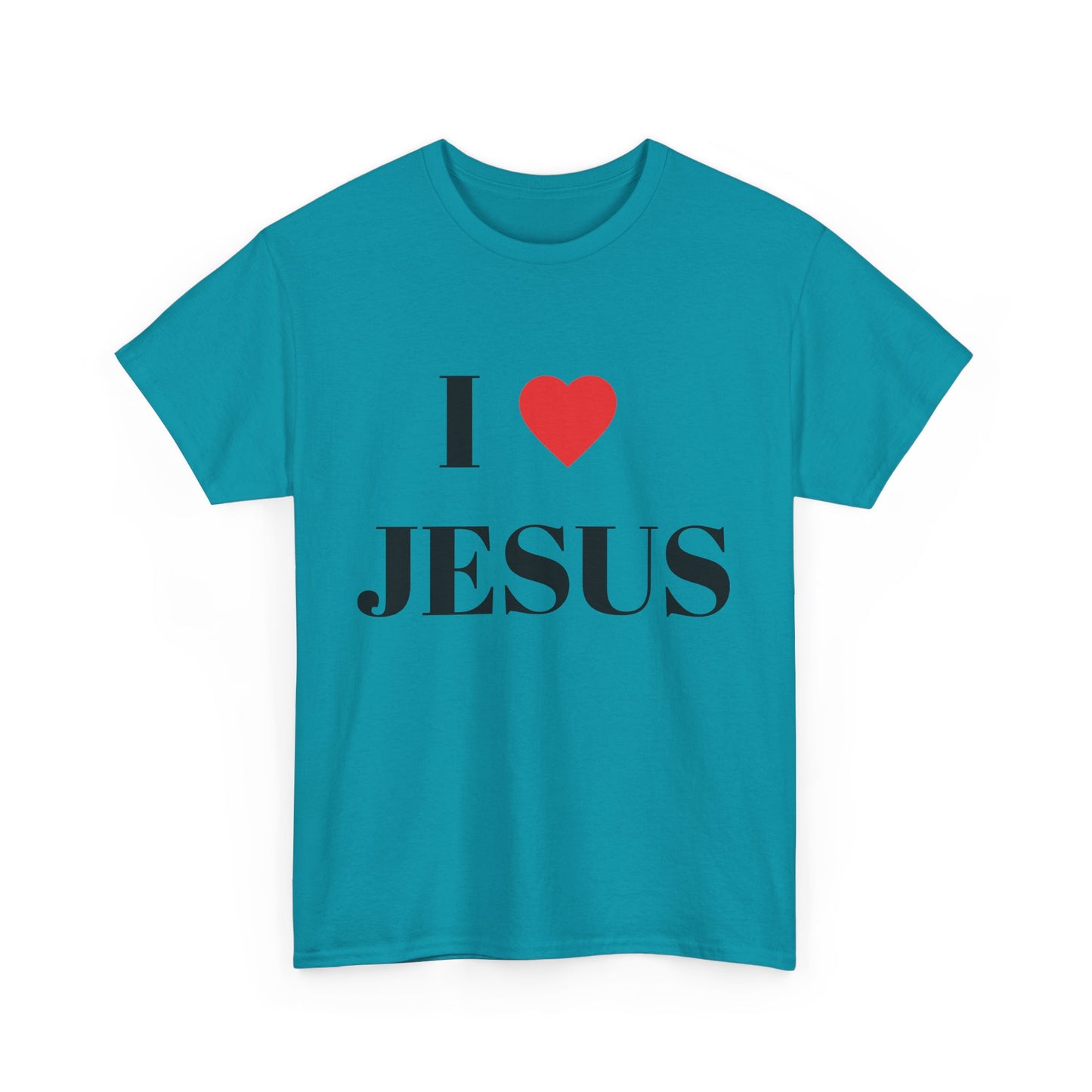 I ❤️ JESUS Unisex Heavy Cotton Tee - Comfortable Faith-Based T-Shirt