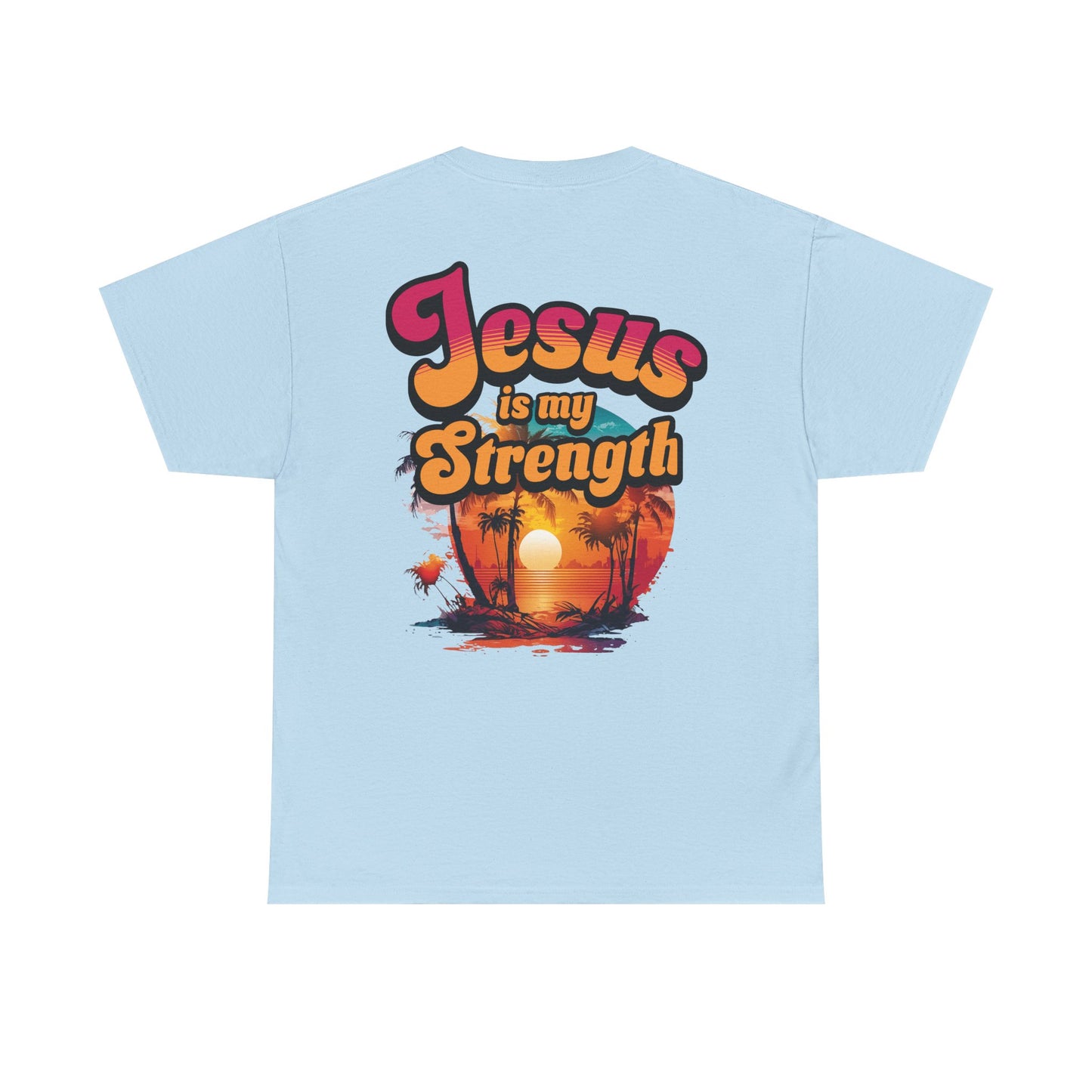 Inspirational Unisex Heavy Cotton Tee - 'Jesus is my Strength' Graphic