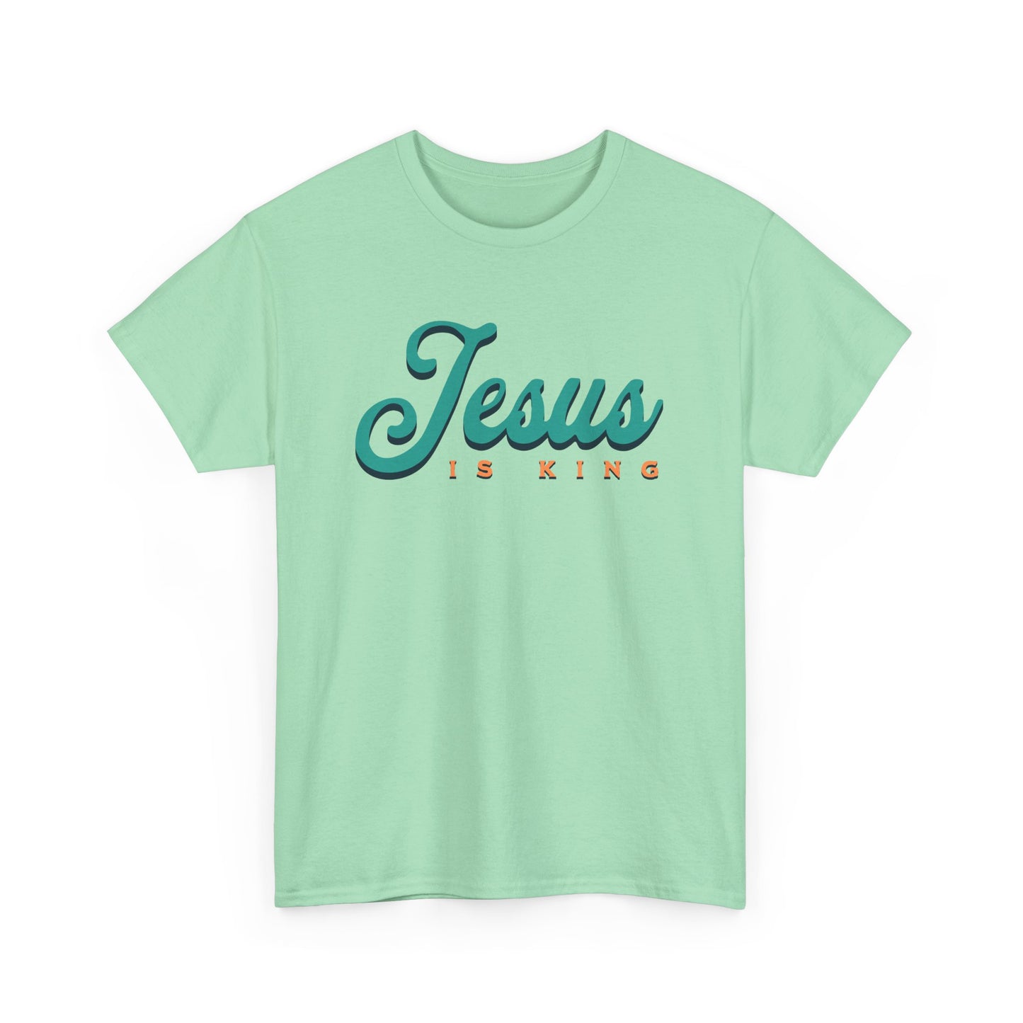 Unisex Heavy Cotton Tee - 'Jesus is King' Inspirational T-Shirt