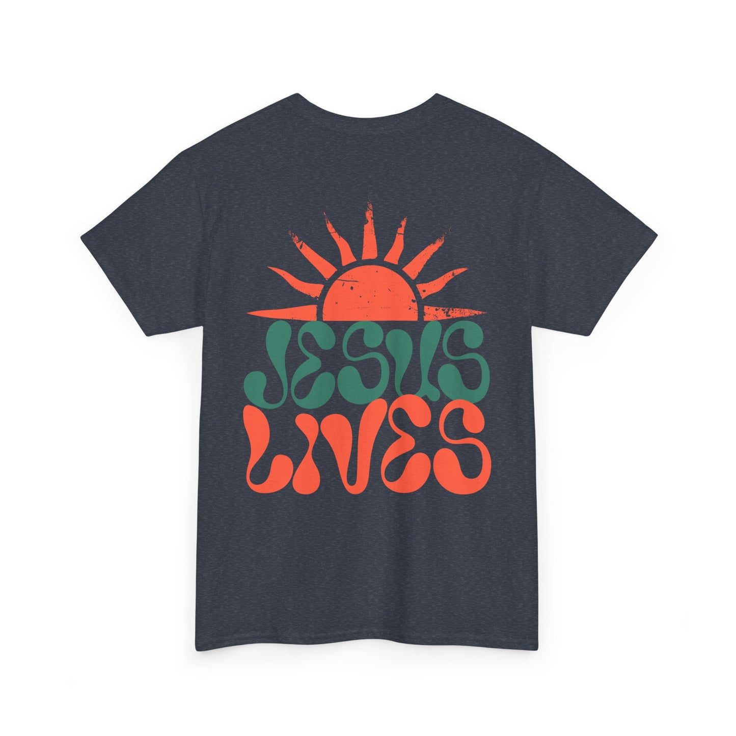 Unisex Heavy Cotton Tee - 'Jesus Lives' Graphic Shirt with Sun Design
