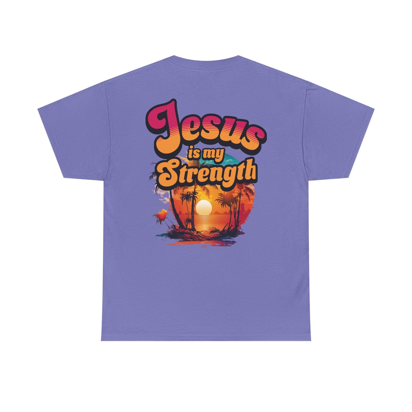 Inspirational Unisex Heavy Cotton Tee - 'Jesus is my Strength' Graphic