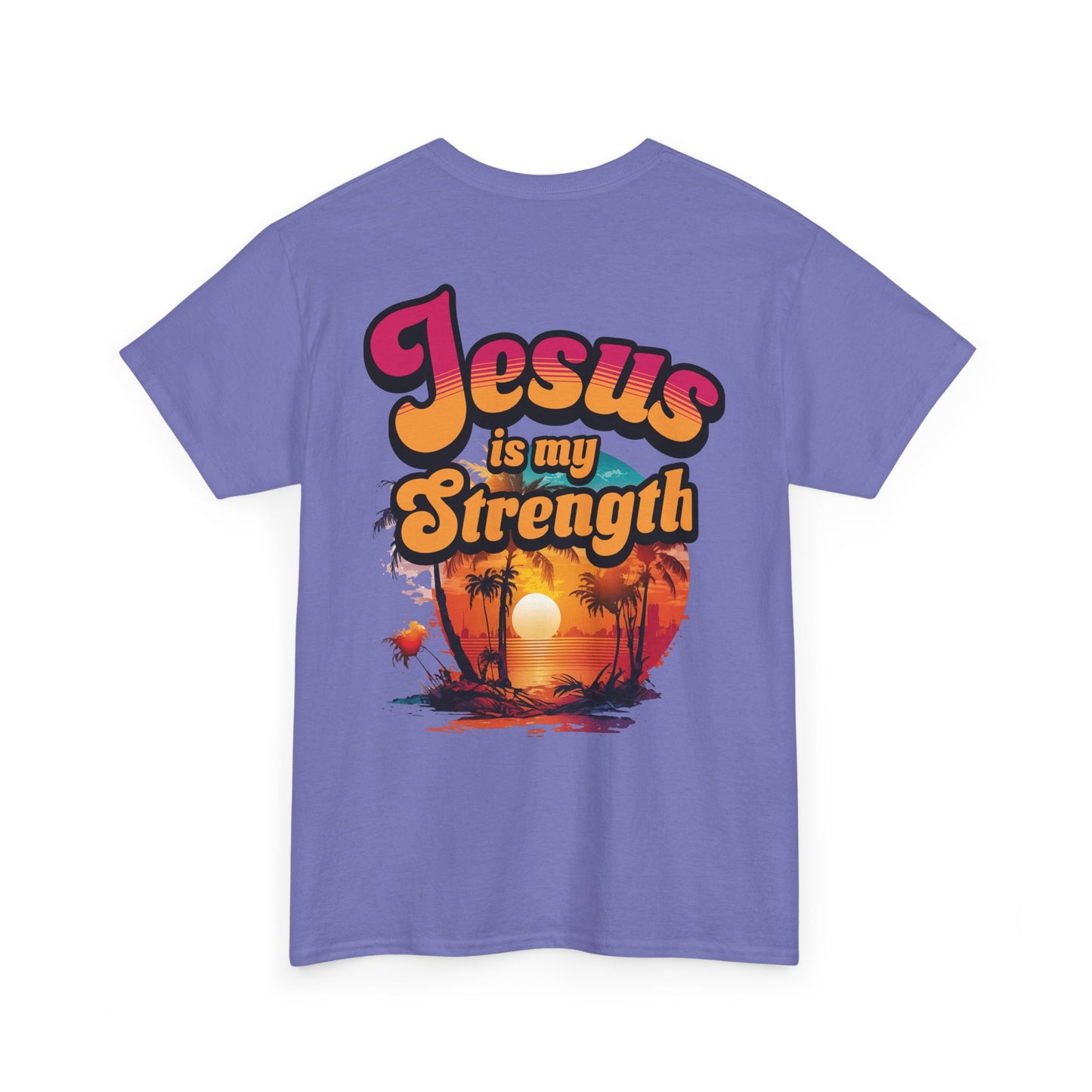 Inspirational Unisex Heavy Cotton Tee - 'Jesus is my Strength' Graphic