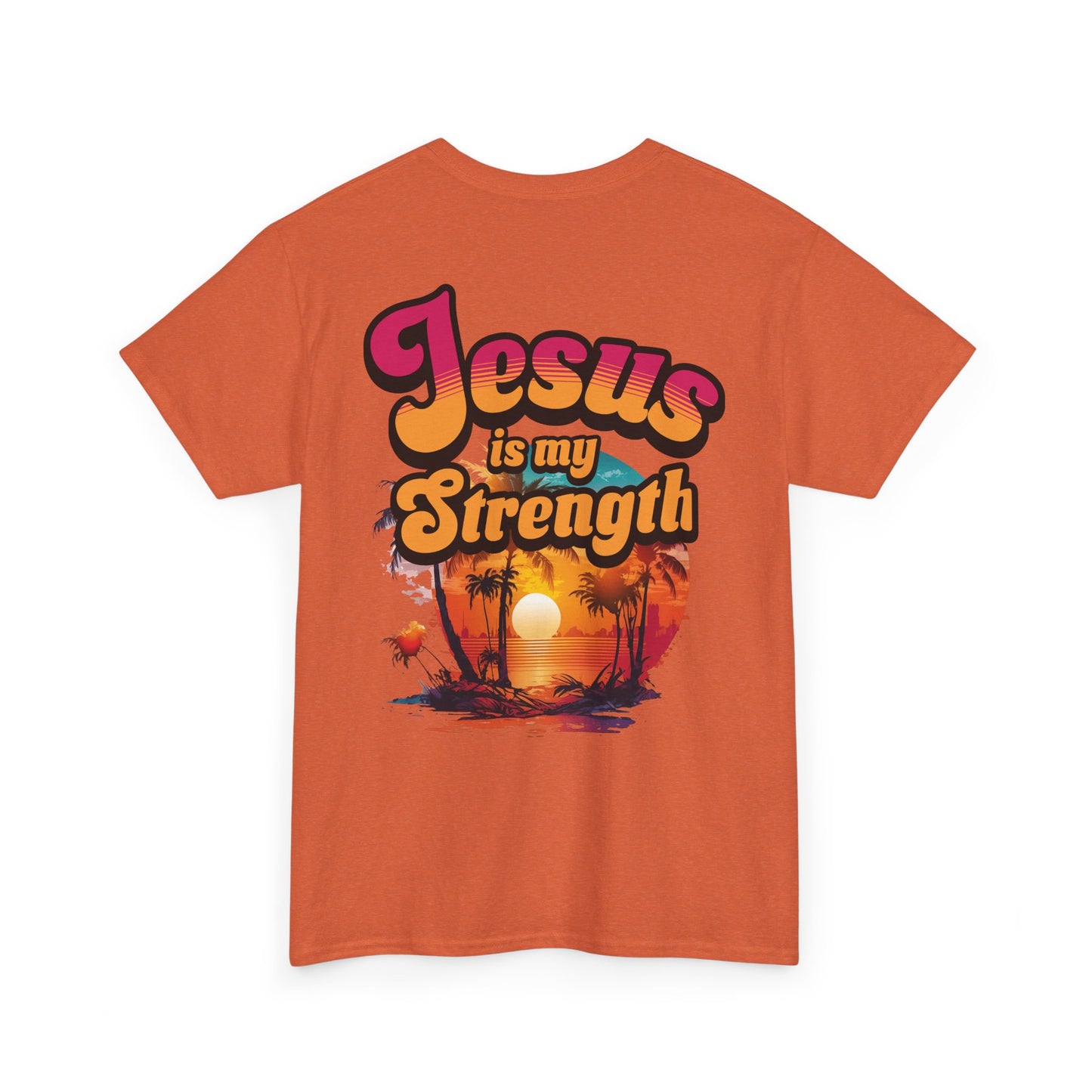Inspirational Unisex Heavy Cotton Tee - 'Jesus is my Strength' Graphic
