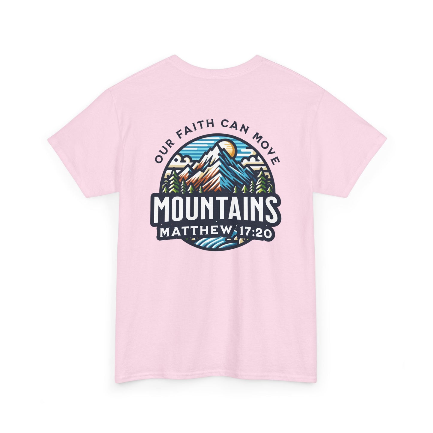 Faith-Inspired Unisex Heavy Cotton Tee | Our Faith Can Move Mountains, Motivational Apparel