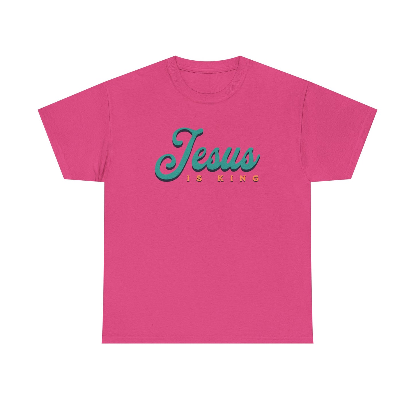 Unisex Heavy Cotton Tee - 'Jesus is King' Inspirational T-Shirt